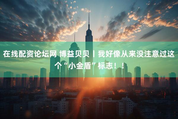 在线配资论坛网 博益贝贝丨我好像从来没注意过这个“小金盾”标志！！